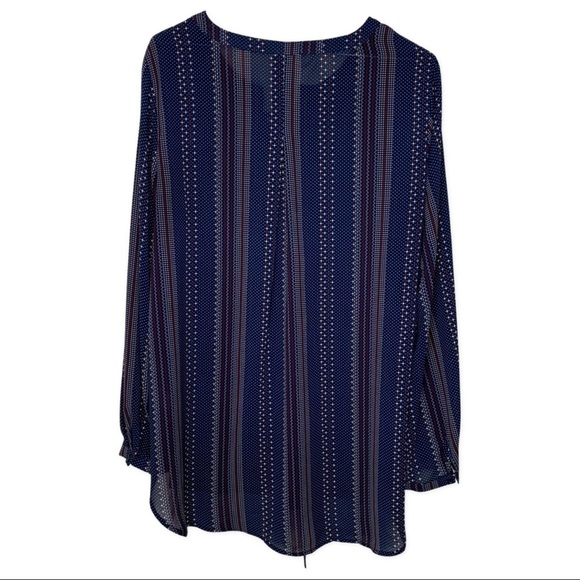 Anthropologie Pleione Semi Sheer Blouse lace up - Picture 3 of 10